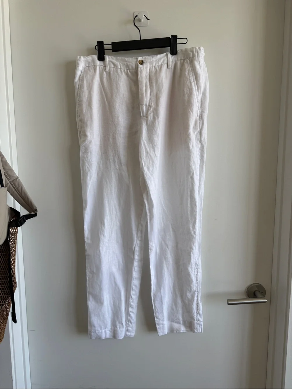 Zara Men's White Linen Pants